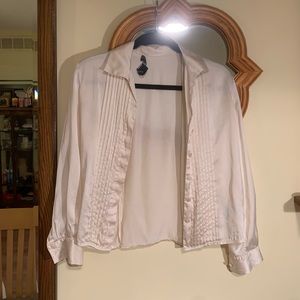 Cream silky Josephine Chaus button down blouse